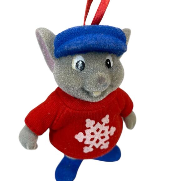 VTG Disney The Rescuers Down Under Bernard Felt Flocked Christmas Ornament w/Box - Picture 2 of 13